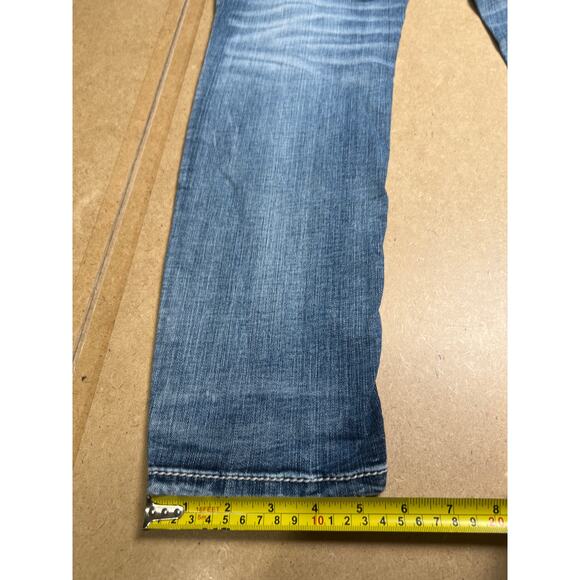 Miss Me 29 Signature Mid-Rise Easy Ankle Skinny Distressed Blue Denim Jeans - Picture 3 of 8